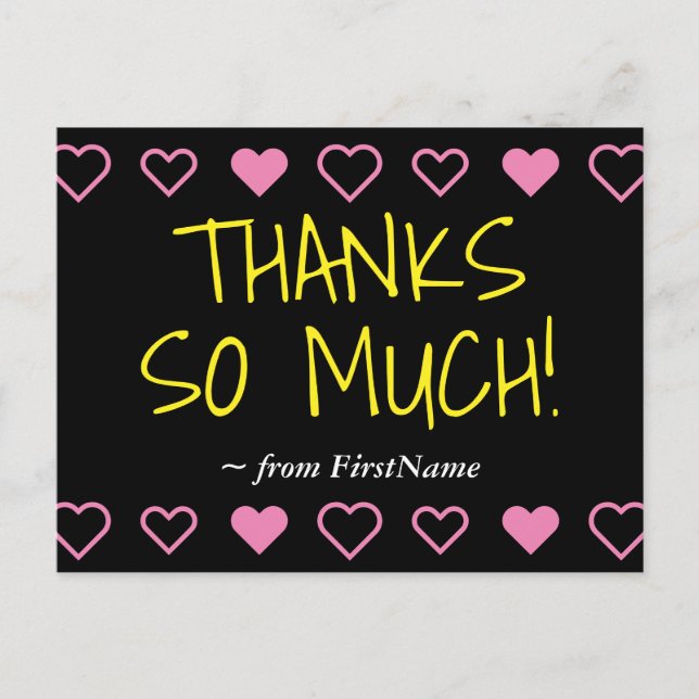 Fun "MERCI BEAUCOUP!" + Cartes postales Coeurs (Devant)
