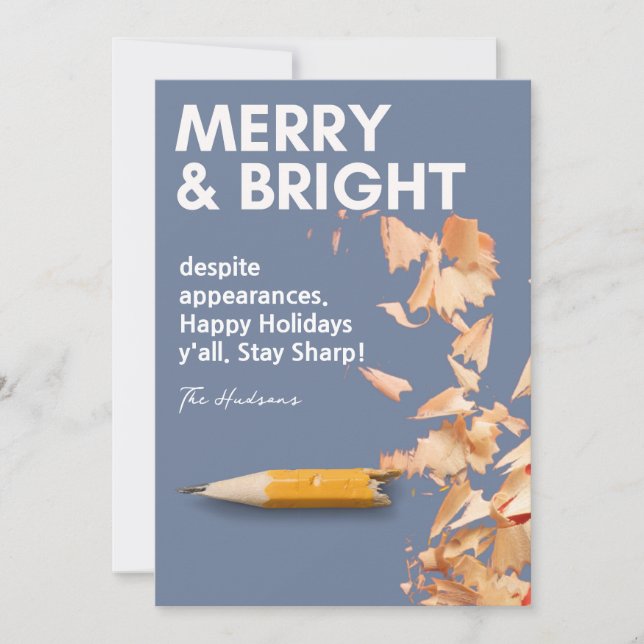 Fun Merry & Bright Holiday Card (Front)