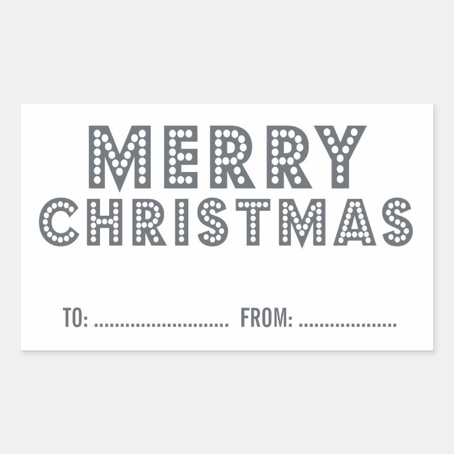 FUN, MERRY CHRISTMAS HOLIDAY GIFT LABEL | GRAY (Front)
