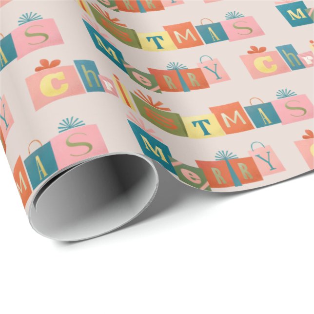 Fun Merry Christmas presents design Wrapping Paper (Roll Corner)