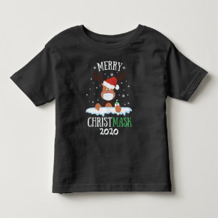 Fun merry Christmask reindeer face mask sanitizer Toddler T-shirt