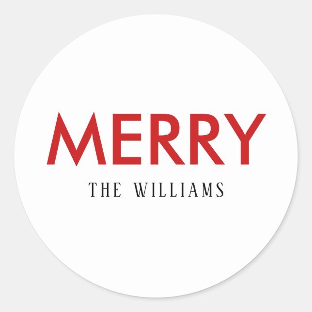 Fun Merry Custom Holiday Sticker or Labels (Front)