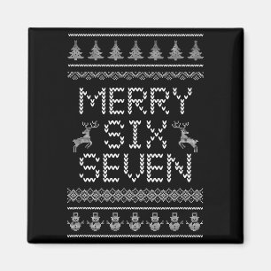 Fun Merry Six Seven 6 7 Meme Design Christmas Humo Magnet