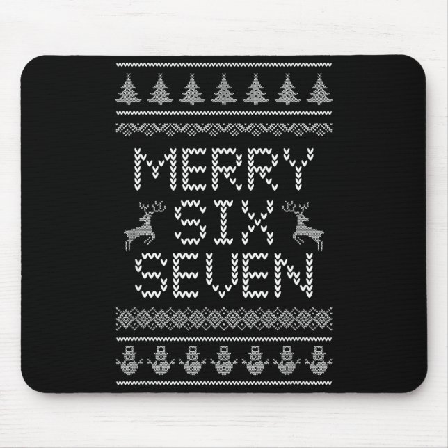 Fun Merry Six Seven 6 7 Meme Design Christmas Humo Mouse Pad (Front)