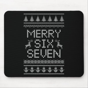Fun Merry Six Seven 6 7 Meme Design Christmas Humo Mouse Pad