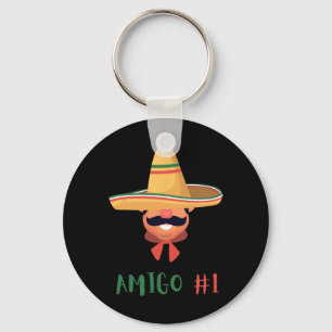 Fun Mexican Amigo #1 Group Matching Diy Halloween  Keychain