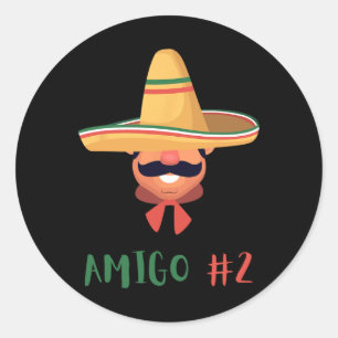Fun Mexican Amigo #2 Group Matching Diy Halloween  Classic Round Sticker
