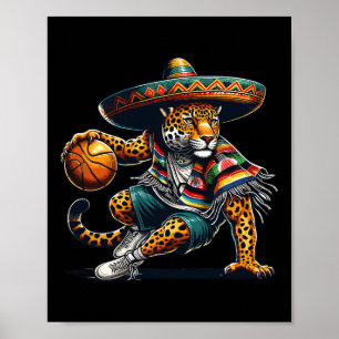 Fun Mexican Cinco De Mayo Sombrero Jaguar Bysketby Poster