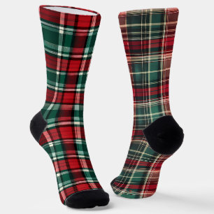 Fun Mismatch Odd Christmas Plaid Socks