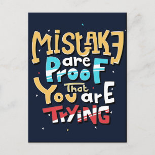 Fun Mistakes Encouragement Postcard