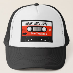 Fun Mixtape Red Vintage Cassette Tape Customized Trucker Hat