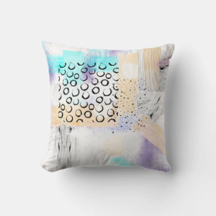 fun modern abstract colourful artistic paint strok throw pillow