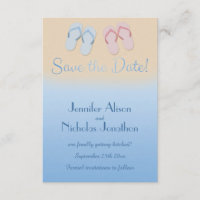 Fun Modern Beach Flip Flops Sandals Save the Date