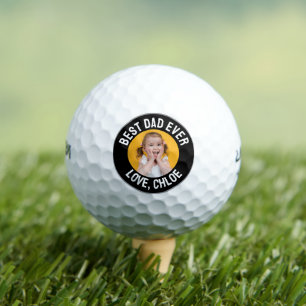 Fun Modern Best Dad Ever Photo Golf Balls