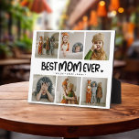Fun Modern 'BEST MOM EVER' 6 Photo Plaque<br><div class="desc">Create the perfect gift for the most amazing mom with our easy-to-use template, featuring six photos of cherished memories and a trendy 'BEST MOM EVER' lettering that can be changed to your choice of colours. Complete with your child's name and a touch of cute heart, it's the ultimate gift for...</div>