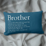 Fun Modern Blue Cool Best Ever Brother Definition Lumbar Pillow<br><div class="desc">Perfect for your special brother (big or small) to create a unique gift. A perfect way to show him how amazing he is every day. You can even customise the background to their favourite colour. Designed by Thisisnotme©</div>