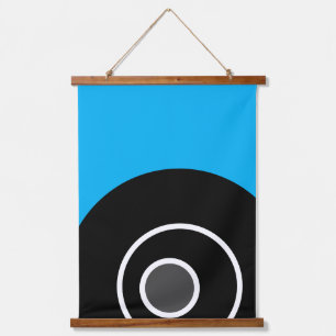 Fun Modern Bright Sky Blue Black Ocean Oyster Hanging Tapestry