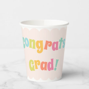 Fun Modern Colourful Congrats Grad Paper Cups
