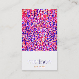 Fun Modern Colourful Pink Confetti Salon Business Card