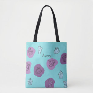 Fun Modern Colourful Quirky Tea Tote Bag