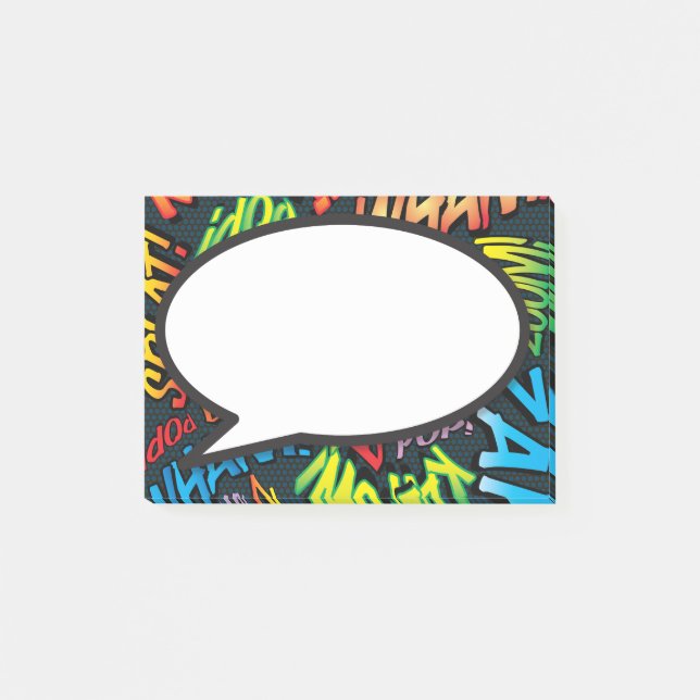 Fun Modern Comic Book Speech Bubble Post-it Notes (Front)