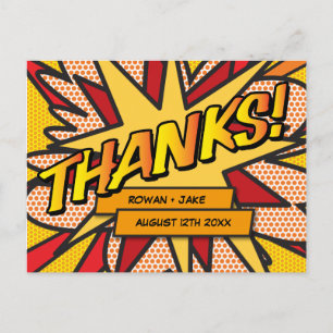 Fun Modern Comic Book Thank You Postcard