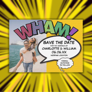 Fun Modern Comic WHAM Photo Save The Date