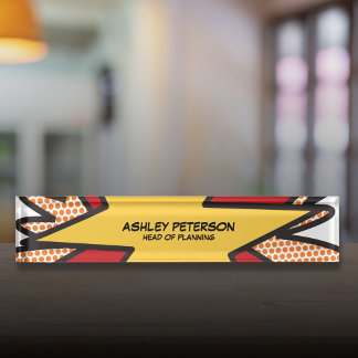 Fun Modern Cool Comic Book Personalized Nameplate