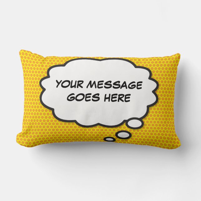 Fun Modern Cool Trendy Personalized Think Bubble Lumbar Pillow (Front)