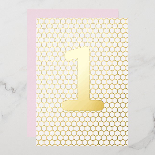 Fun Modern Custom Gold Pressed Birthday (Front/Back)