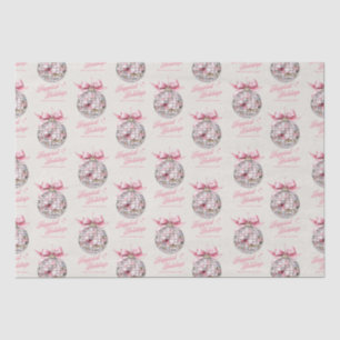 Fun Modern Disco Ball Ornament Happiest Holidays Tissue Paper