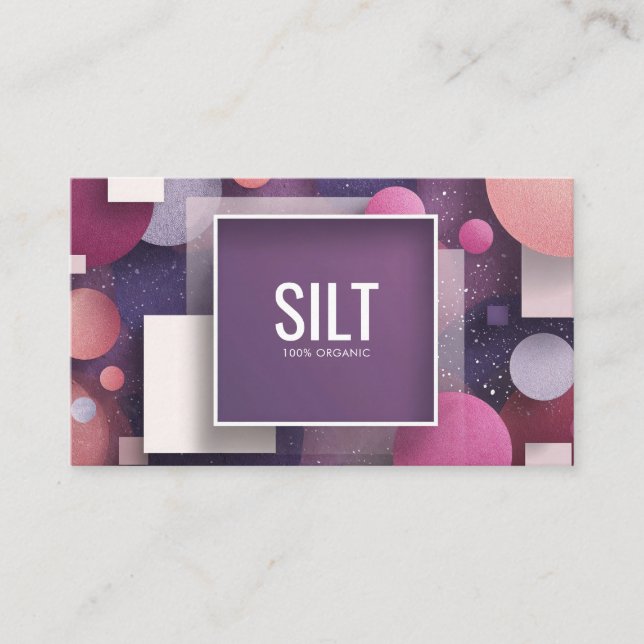 Fun Modern Geometric Textured Glitter Business Card (Front)