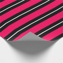 Fun & Modern Hot Pink, Black & White Stripes