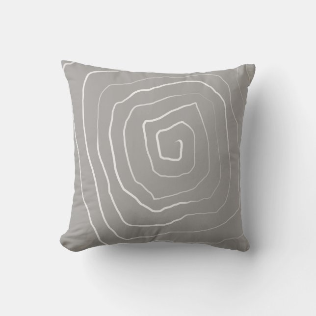 fun modern painted lines grey and white throw pillow (Front)