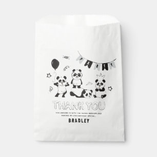 Fun Modern Panda Thank You Kids Birthday  Favour Bag