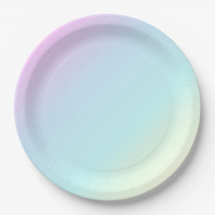 Fun & Modern Pastel Pink,Blue,Green,Yellow Party Paper Plate