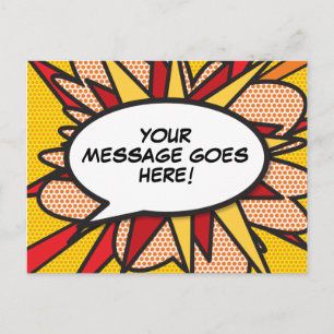 Fun Modern Personalized Speech Bubble Announcement Postcard