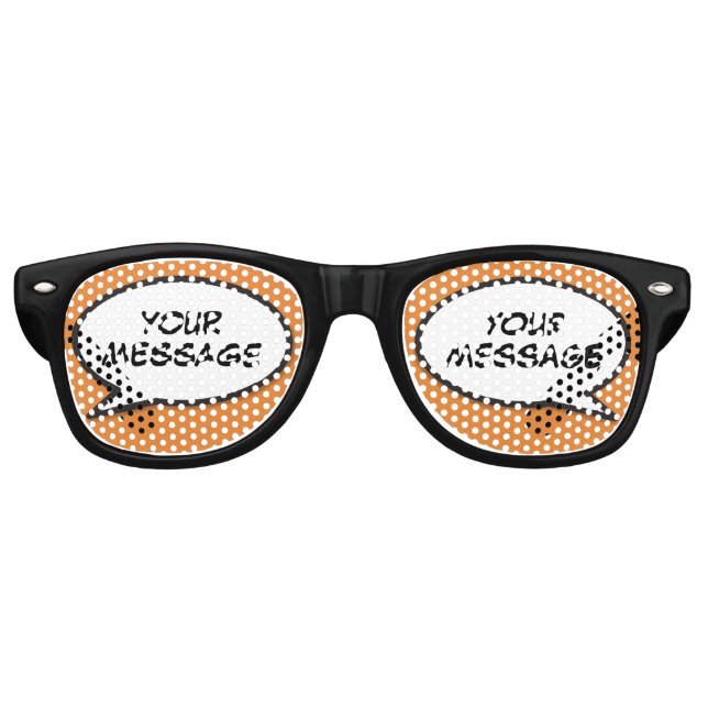 Fun Modern Personalized Speech Bubble Retro Sunglasses (Front)