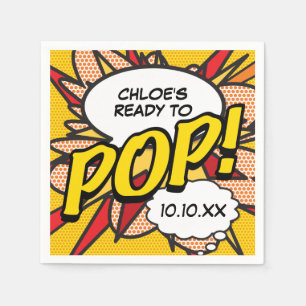 Fun Modern Ready to POP Baby Shower Napkin