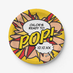 Fun Modern Ready to POP Baby Shower Paper Plate