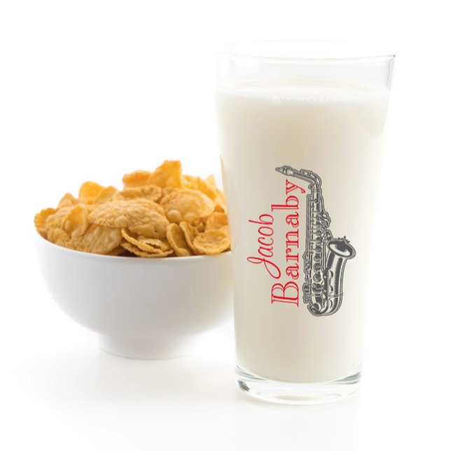 Fun Modern Saxophone Band Musician Glass Cup (Creator Uploaded)