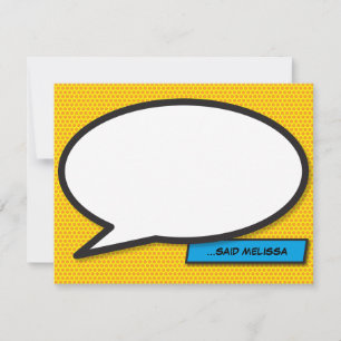 Fun Modern Speech Bubble Personalized Card