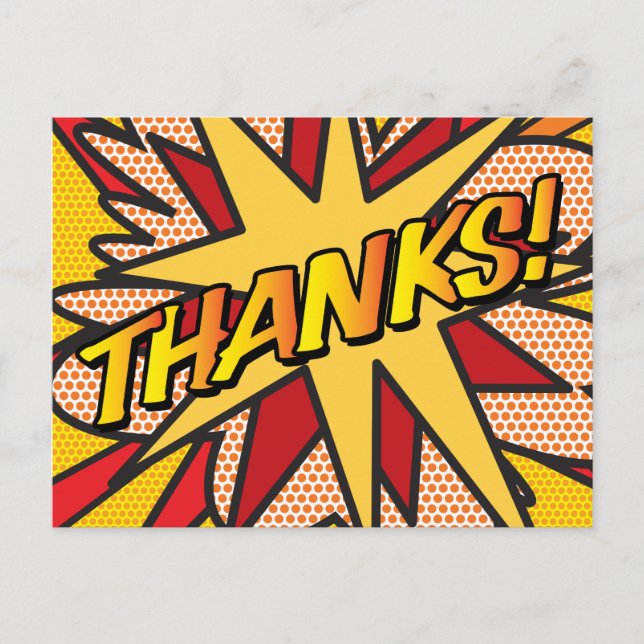 Fun Modern THANK YOU Personalized Speech Bubble Postcard (Front)