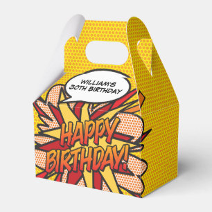 Fun Modern Trendy Comic Book Any Age Birthday Favor Box