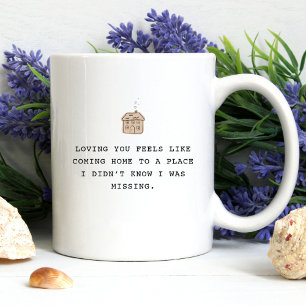 Fun Modern Trendy Typography Valentine Two-Tone Coffee Mug