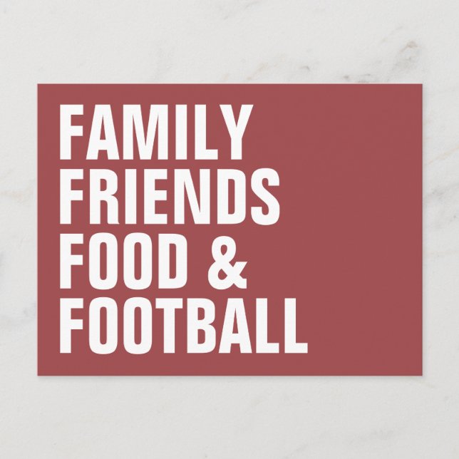 Fun modern type Thanksgiving invitation postcard (Front)