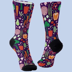 Fun Modern Vegetable Pattern Socks