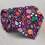 Fun Modern Vegetable Pattern Tie<br><div class="desc">Featuring a fun modern pattern made up of lots of delicious vegetables on a dark background. Original art by Nic Squirrell.  Perfect for a foodie,  cook,  chef,  vegan,  vegatarian,  nutritionist or greengrocer.</div>