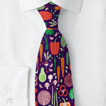 Fun Modern Vegetable Pattern Tie<br><div class="desc">Featuring a fun modern pattern made up of lots of delicious vegetables on a dark background. Original art by Nic Squirrell.  Perfect for a foodie,  cook,  chef,  vegan,  vegatarian,  nutritionist or greengrocer.</div>