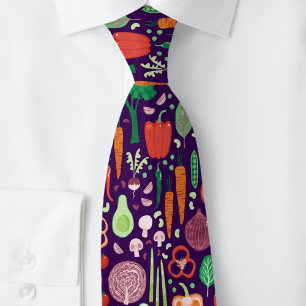 Fun Modern Vegetable Pattern Tie